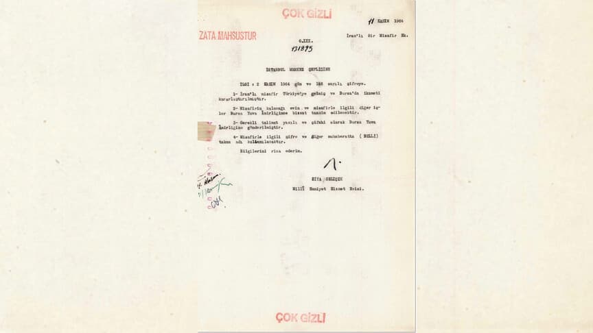 MİT, Humeyni'nin Türkiye Dönemine Ait Gizli Belgeyi Paylaştı